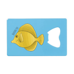 Abrebotellas De Tarjeta De Crédito Ilustracion personalizado de pescado tango amarill