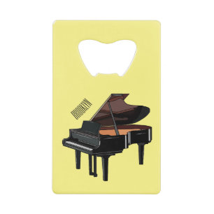 Abrebotellas De Tarjeta De Crédito Ilustracion personalizado de piano