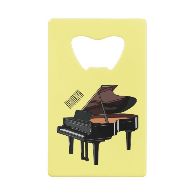 Abrebotellas De Tarjeta De Crédito Ilustracion personalizado de piano (Anverso)