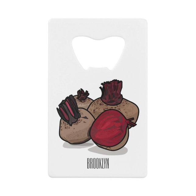 Abrebotellas De Tarjeta De Crédito Ilustracion personalizado de remolacha (Anverso)