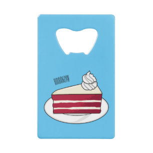 Abrebotellas De Tarjeta De Crédito Ilustracion personalizado de tarta de terciopelo r