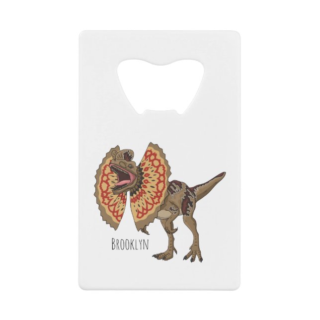 Abrebotellas De Tarjeta De Crédito Ilustracion personalizado Dilophosaurus (Anverso)