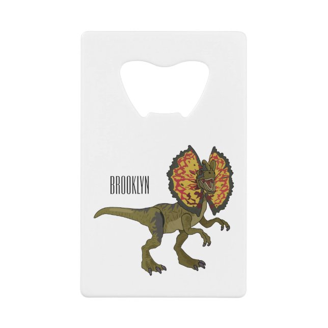 Abrebotellas De Tarjeta De Crédito Ilustracion personalizado Dilophosaurus (Anverso)