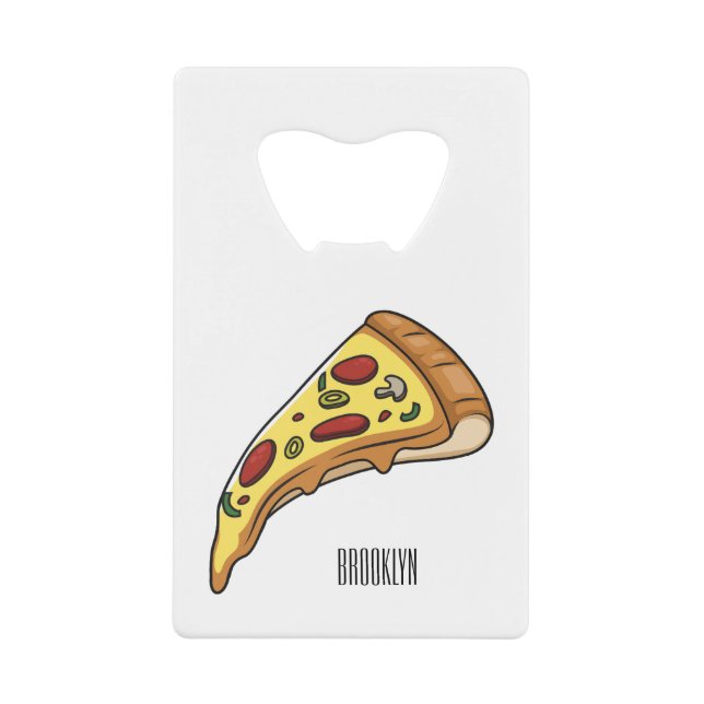 Abrebotellas De Tarjeta De Crédito Ilustracion personalizado Pizza (Anverso)