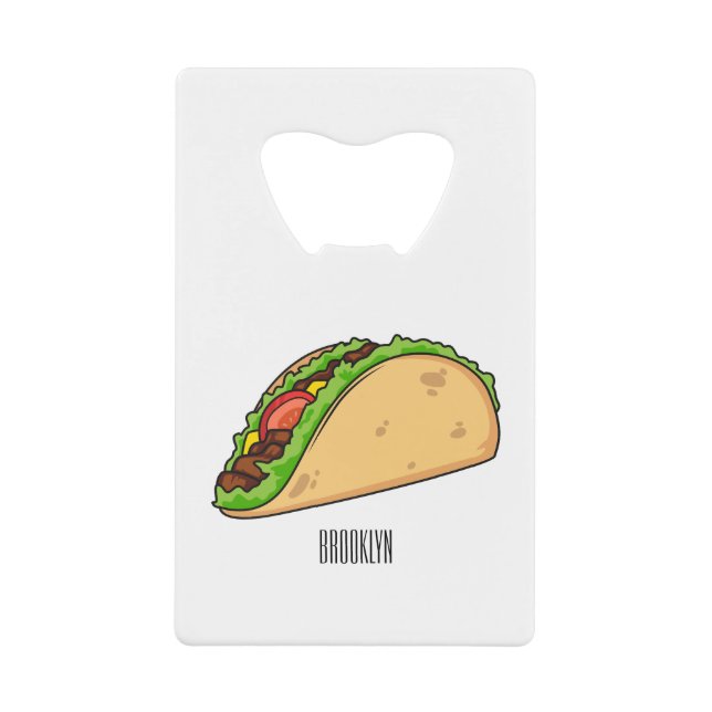 Abrebotellas De Tarjeta De Crédito Ilustracion personalizado Taco (Anverso)