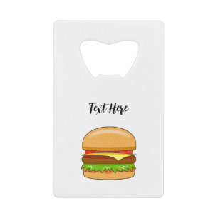 Abrebotellas De Tarjeta De Crédito Ilustración vectorial de hamburguesa