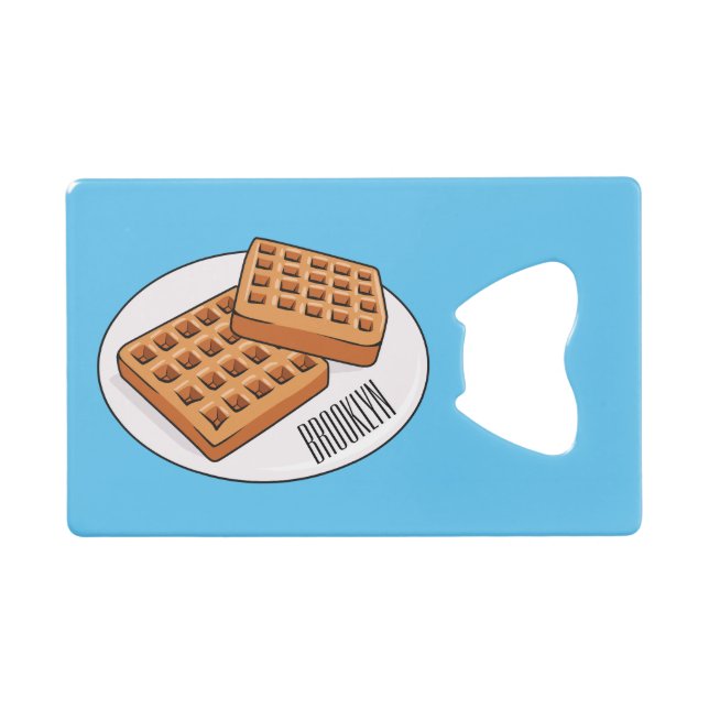 Abrebotellas De Tarjeta De Crédito Ilustracion Waffle personalizado (Anverso (Horizontal))
