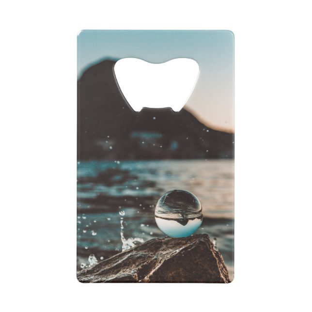 Abrebotellas De Tarjeta De Crédito Imágenes oceánicas de arte de playa de escena Guay (Reverso)