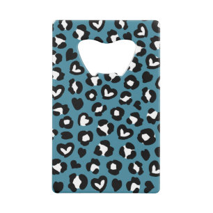 Abrebotellas De Tarjeta De Crédito Impresión animal, leopardo azul, puntos de chita,