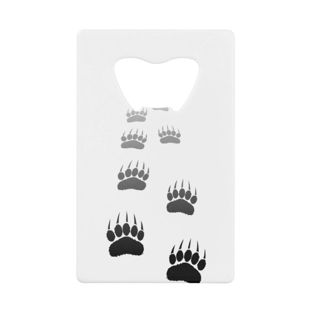 Abrebotellas De Tarjeta De Crédito Impresión de la hoja de degradado del oso negro (Anverso)