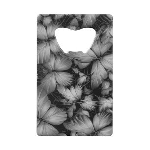 Abrebotellas De Tarjeta De Crédito Impresión de mariposas grises