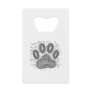 Abrebotellas De Tarjeta De Crédito Impresión De Papas Tribales De Perro En Fondo Dolo