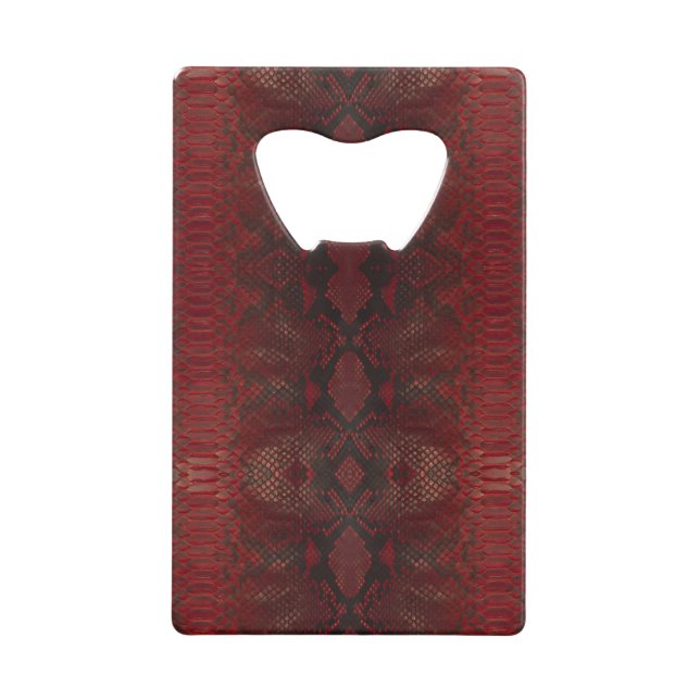 Abrebotellas De Tarjeta De Crédito Impresión de Python rojo y negro (Anverso)