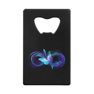 Abrebotellas De Tarjeta De Crédito Infinito brillante con mariposa mágica