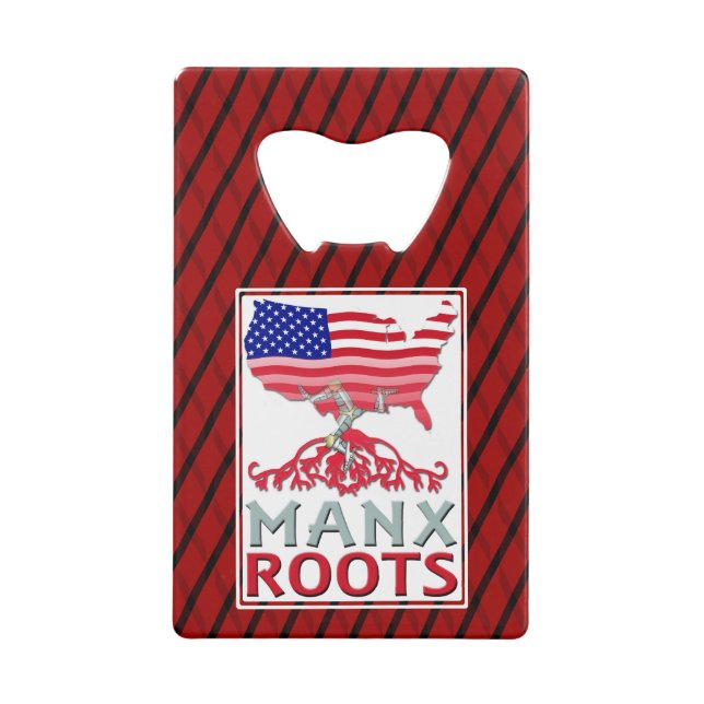Abrebotellas De Tarjeta De Crédito Isla de Man Manx American (Reverso)