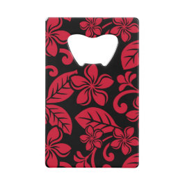 ABREBOTELLAS DE TARJETA DE CRÉDITO ISLAND PLUMERIA (NEGRO/ROJO)