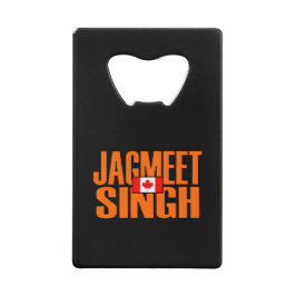 Abrebotellas De Tarjeta De Crédito Jagmeet Singh Naranja Bloquear texto Bandera canad