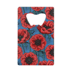 Abrebotellas De Tarjeta De Crédito Jardín anémico rojo