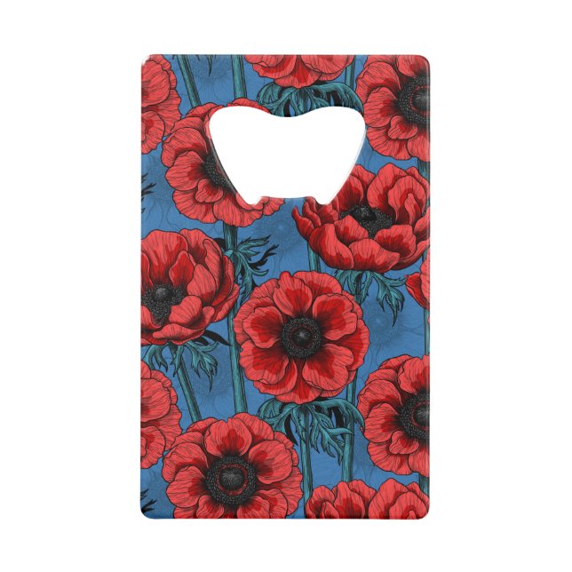 Abrebotellas De Tarjeta De Crédito Jardín anémico rojo (Anverso)