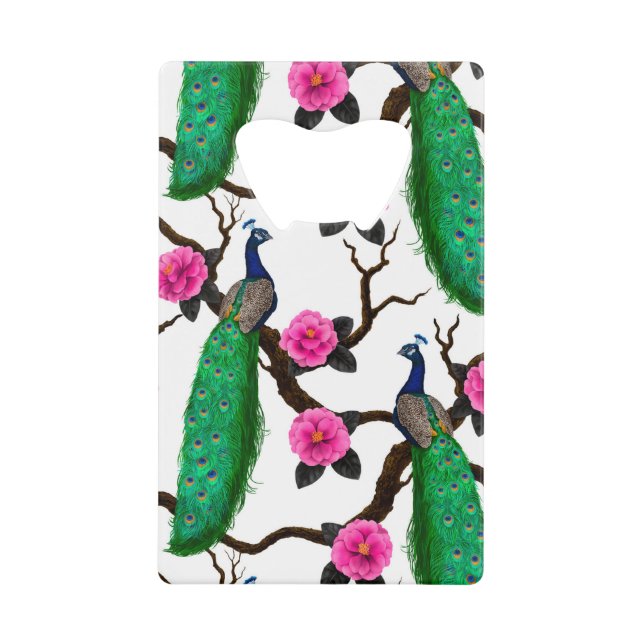 Abrebotellas De Tarjeta De Crédito Jardín de los pavos reales (Anverso)