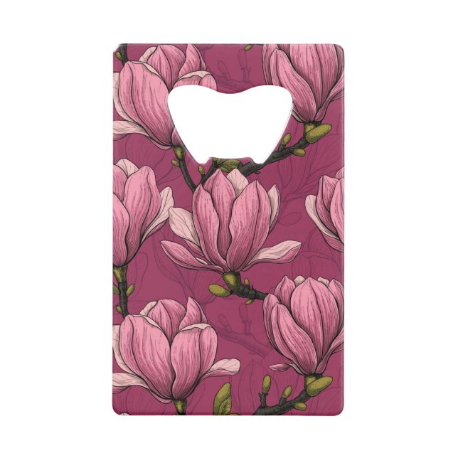 Abrebotellas De Tarjeta De Crédito Jardín de Magnolia (Anverso)