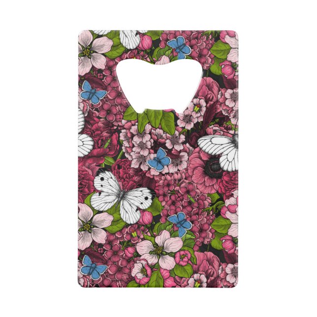 Abrebotellas De Tarjeta De Crédito Jardín de primavera