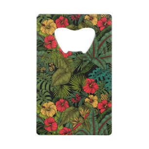 Abrebotellas De Tarjeta De Crédito Jardín tropical