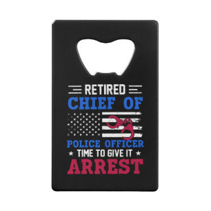Abrebotellas De Tarjeta De Crédito Jefe retirado de policía - americano-gracioso