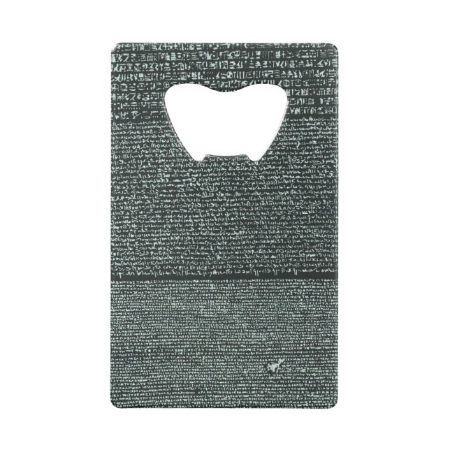 Abrebotellas De Tarjeta De Crédito Jeroglíficos egipcios antiguos de Rosetta Stone (Reverso)