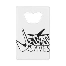 ABREBOTELLAS DE TARJETA DE CRÉDITO JESUS SAVES GRAFFITI