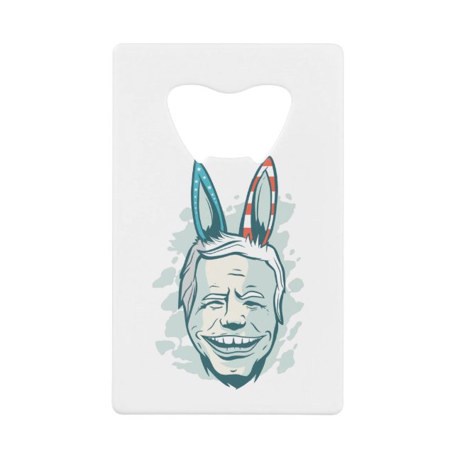 Abrebotellas De Tarjeta De Crédito joe biden - burro democrático (Anverso)