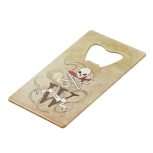 Abrebotellas De Tarjeta De Crédito Jolly Roger Monogram Inicial
