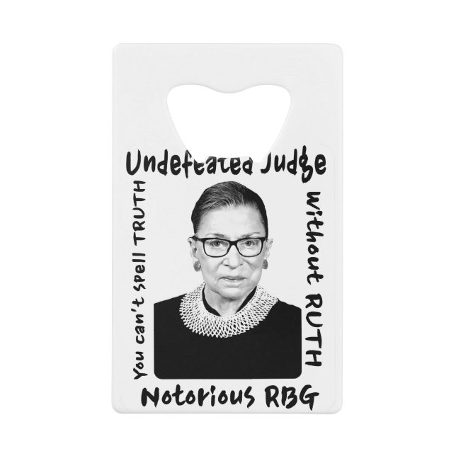 Abrebotellas De Tarjeta De Crédito Juez invicta Notorious RBG (Anverso)