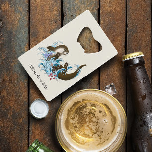 Abrebotellas De Tarjeta De Crédito Juguuetón Azul Nutria de Río Caprichosa Salpicadur
