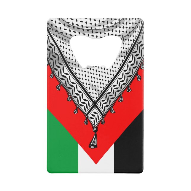 Abrebotellas De Tarjeta De Crédito Keffiyeh palestino Scarf tejido tradicional (Anverso)