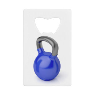 Abrebotellas De Tarjeta De Crédito Kettlebell en blanco
