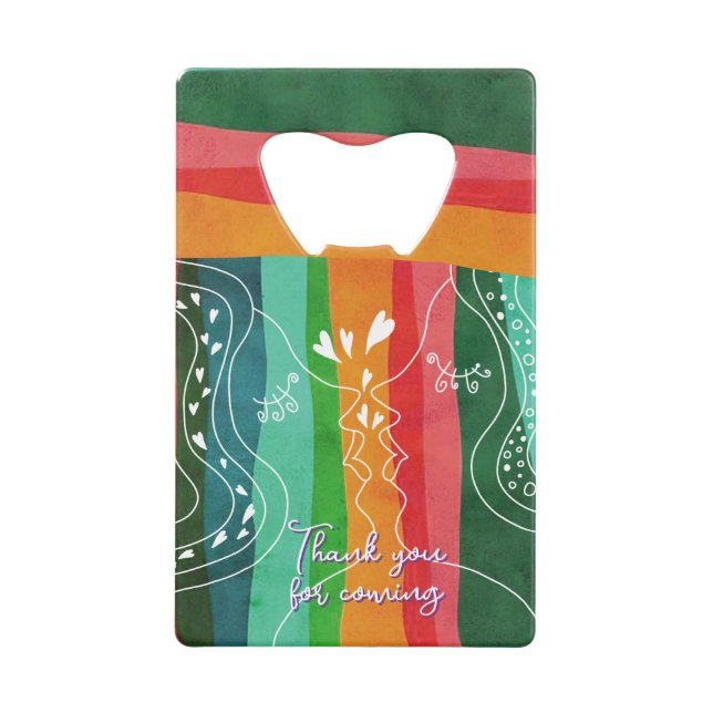 Abrebotellas De Tarjeta De Crédito "Kiss and hearts" of gay love women (Anverso)