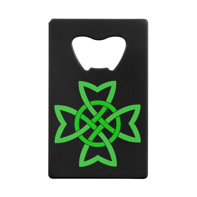 Abrebotellas De Tarjeta De Crédito Knot celta verde irlandesa (Anverso)