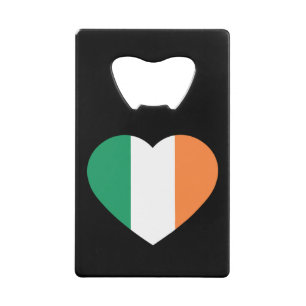Abrebotellas De Tarjeta De Crédito La bandera de Irlanda en el bocnt negro