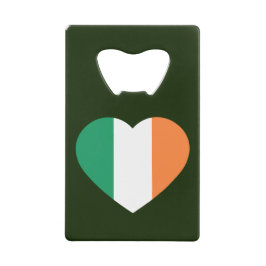 Abrebotellas De Tarjeta De Crédito La bandera irlandesa en el bocnt verde oscuro