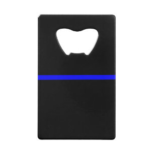 Abrebotellas De Tarjeta De Crédito La línea azul simbólica delgada horizontal negra