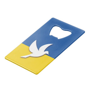 ABREBOTELLAS DE TARJETA DE CRÉDITO LA PAZ DE BICOLOR DE UCRANIA DOVE LA BANDERA AMARI
