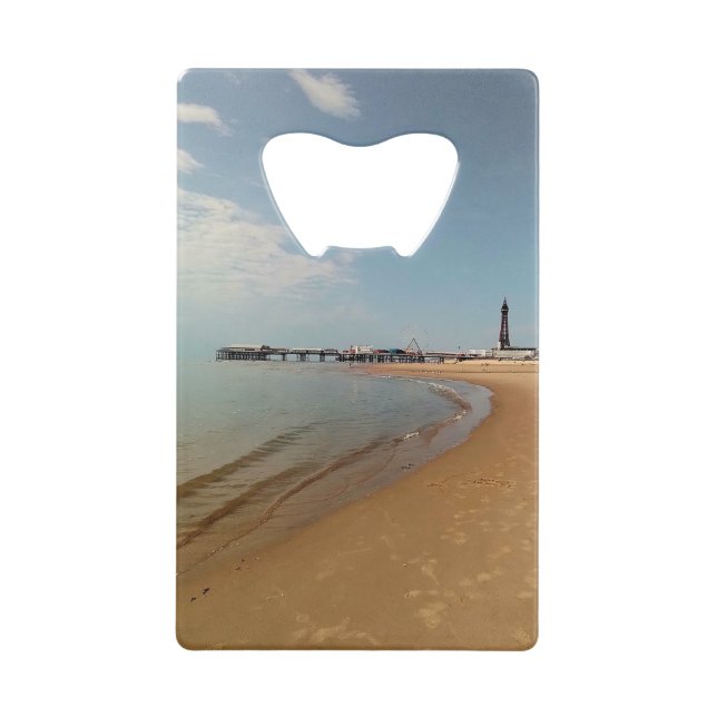 Abrebotellas De Tarjeta De Crédito La playa de Blackpool (Anverso)