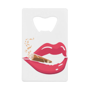 Abrebotellas De Tarjeta De Crédito Labios y tabaco
