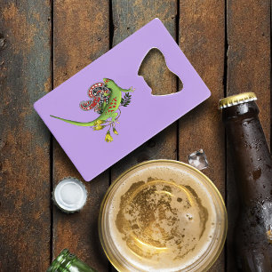 Abrebotellas De Tarjeta De Crédito Lagarto Verde Tribal Lavanda Rojo