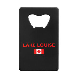 Abrebotellas De Tarjeta De Crédito Lago Louise Canadá Bandera Canadiense Color oscuro