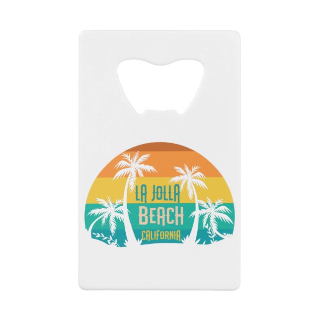 Abrebotellas De Tarjeta De Crédito LaJolla Beach Retro (Anverso)