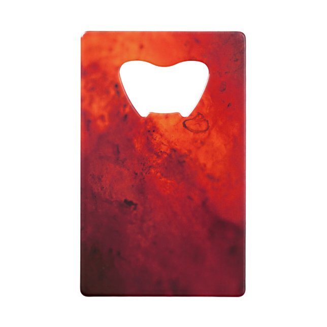 Abrebotellas De Tarjeta De Crédito Lava volcánica caliente roja (Anverso)