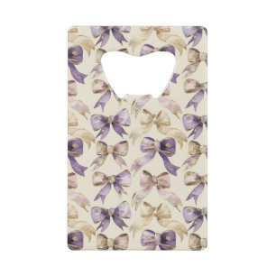 Abrebotellas De Tarjeta De Crédito Lazos de oro morado para la ducha de la novia