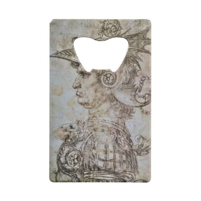 Abrebotellas De Tarjeta De Crédito Leonardo’s Helmeted Warrior  (Reverso)